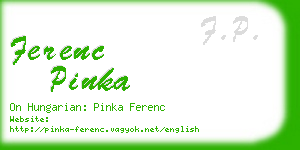ferenc pinka business card